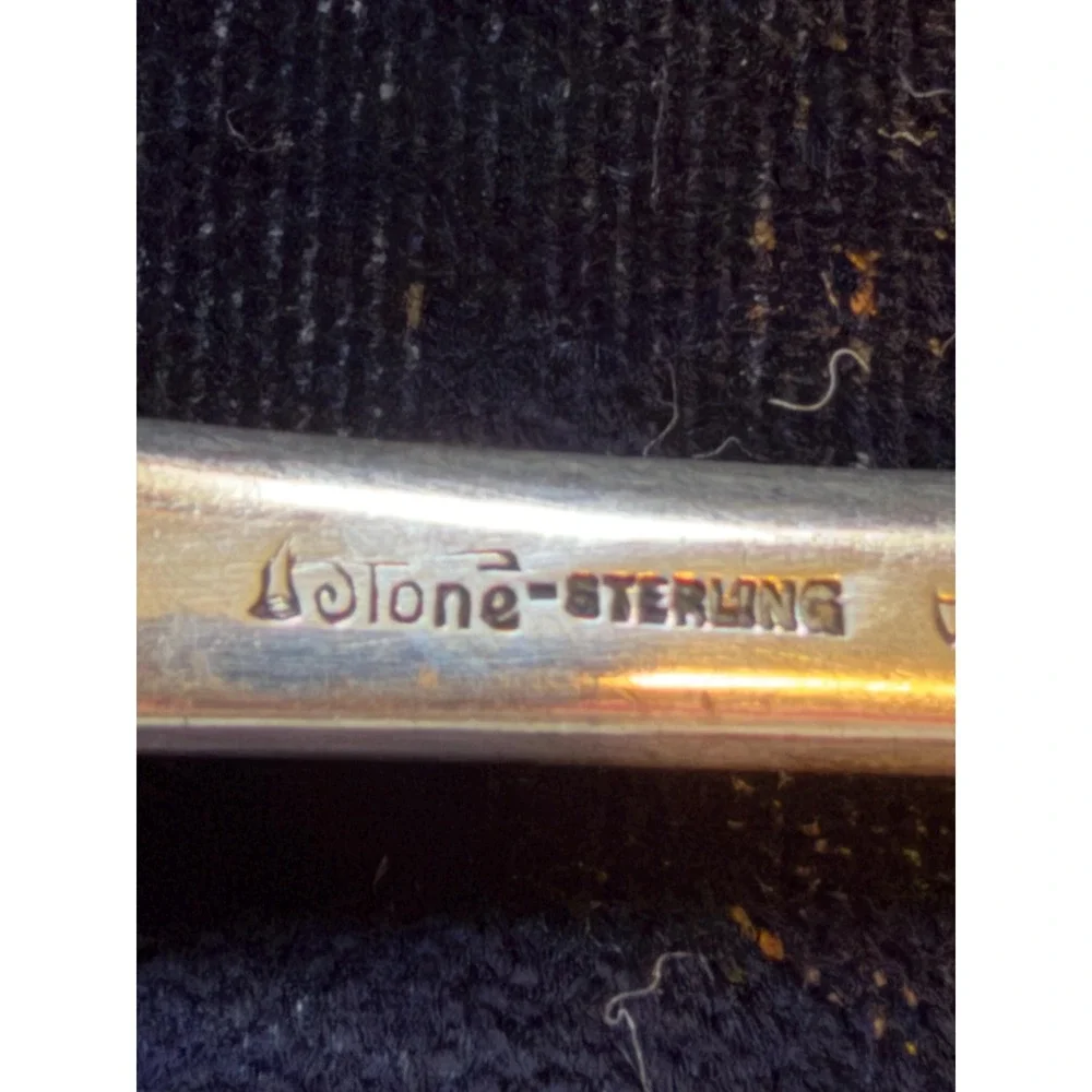 1920 Arthur Stone Sterling Silver Tea Caddy Spoon Flower Cut Out Handle